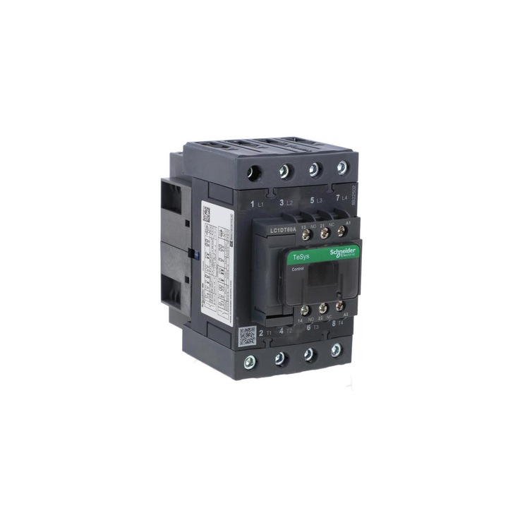 Tápkapcsoló, Schneider, TeSys D, 4P, 60A AC-1, 230V AC, 122x70x120 mm