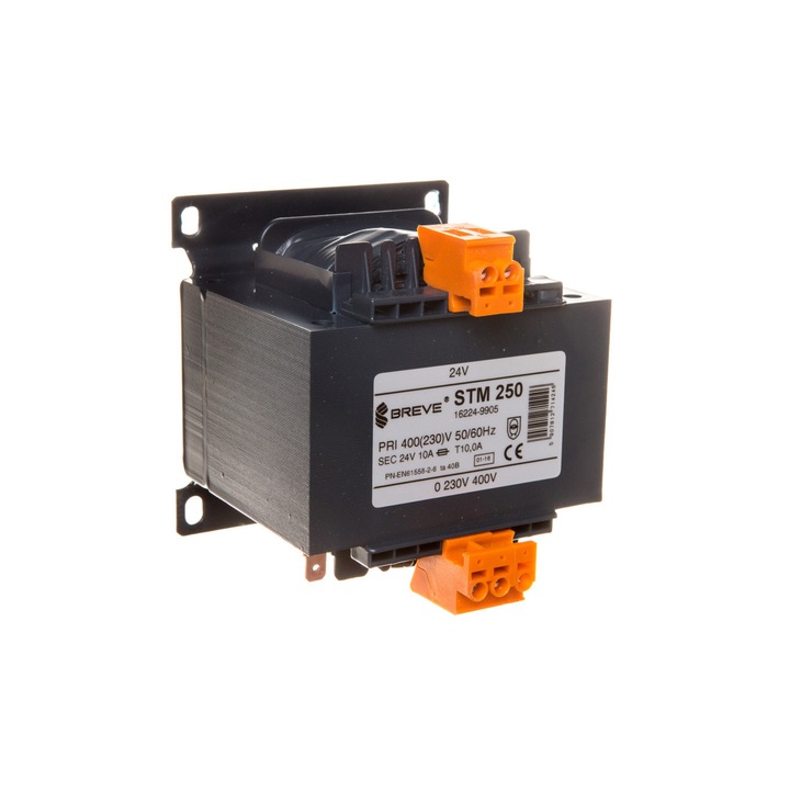 Transformator monofazat STM, Breve, 250VA, 400(230)/24V, Negru