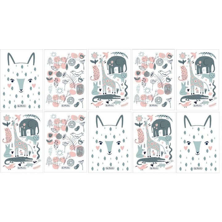 10 db-os füzetkészlet, Herlitz, A5, 16 lap, matematika, fehér