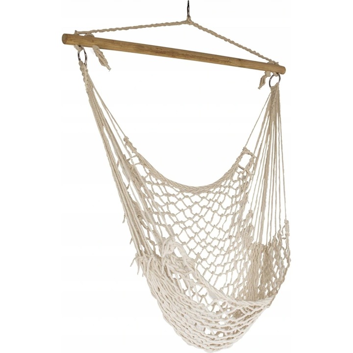 Scaun agatat Promis, Bumbac/Poliester, 100x90cm, Alb/Bej