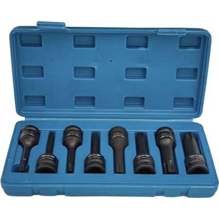 Set 8 chei tubulare cu impact, Adler, 1/2", Otel crom molibden, Multicolor