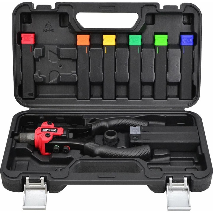 Set nituitor cu accesorii, AwTools, Otel carbon, Negru