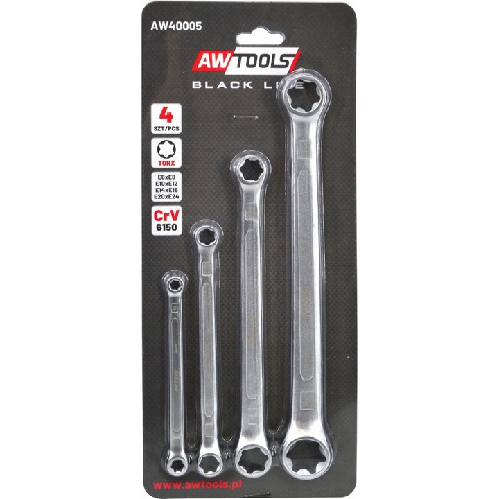 4 chei inelare torx, AwTools, E6-E24, Argintiu