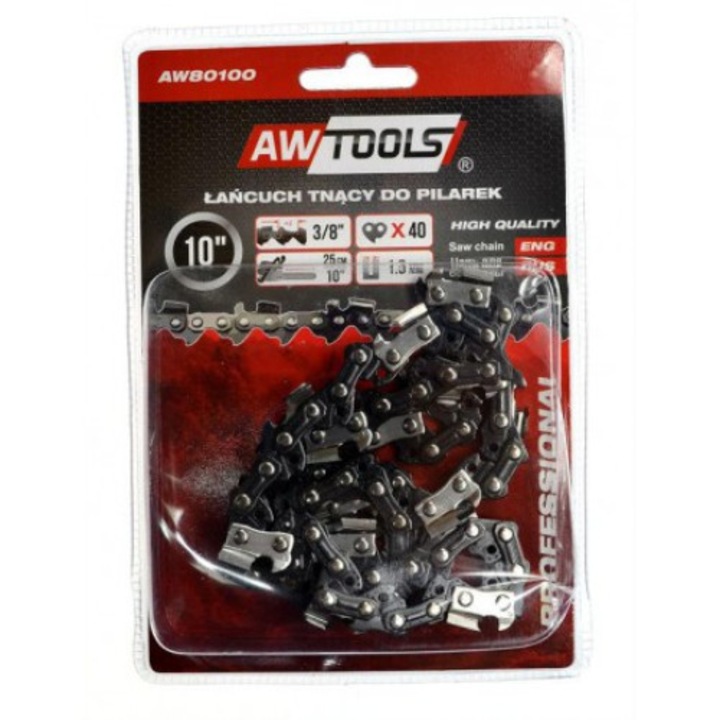 Láncfűrészlánc, AwTools, 25 cm-es penge, 40 fog