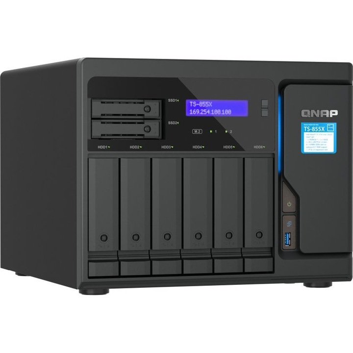 Server de fisiere, NAS, QNAP, TS-855X-8G, Negru