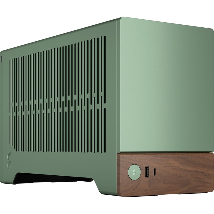 PC кутия, Fractal Design, USB-C, зелено/кафяво