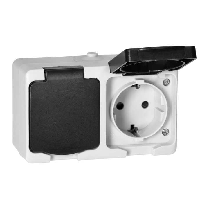 Двойна розетка 2X2P+Z Шуко AQUATIC MINI, IP54