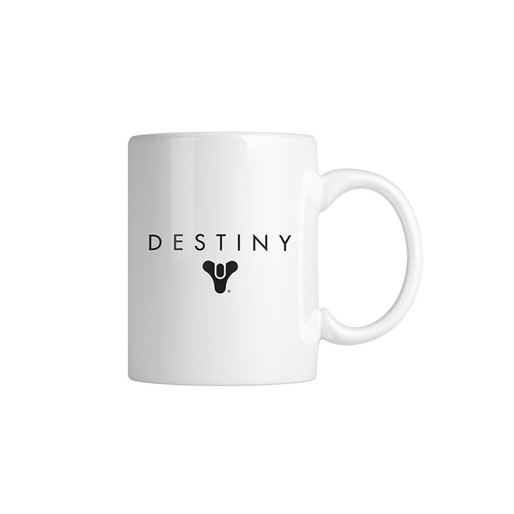 Cana ceramica, Guardians, Alb/Negru, 560 ml