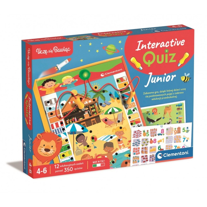 Неактивна игра, Clementoni, Interactive Quiz Junior, Multicolor