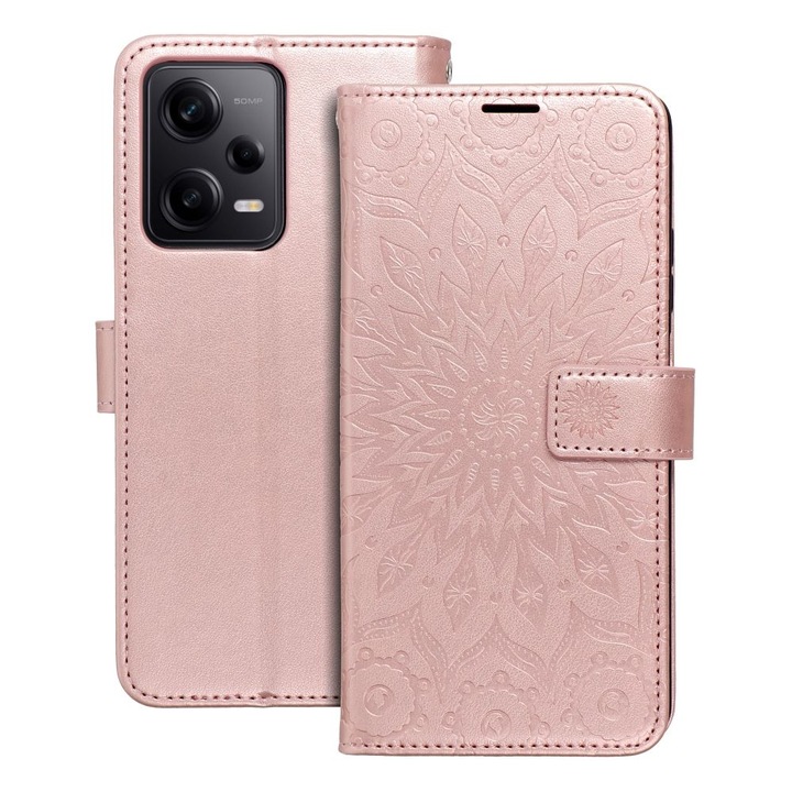 MEZZO könyv tok Samsung S25 készülékhez mandala rózsaarany
