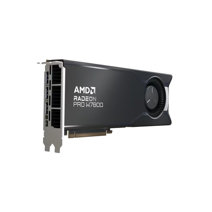 Placa video, AMD, Radeon PRO W7800, 256 biti, Negru