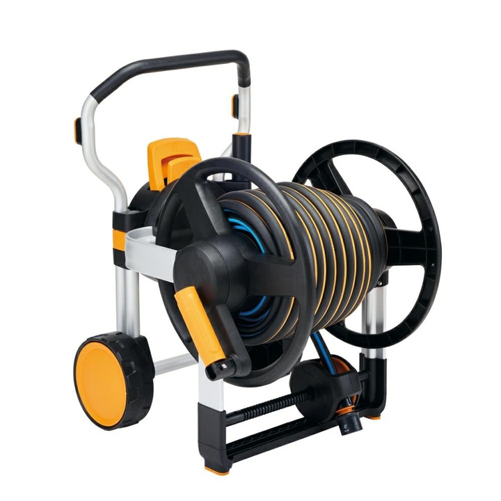 Барабан Waterwheel XL с колела и маркуч, Fiskars, 1/2", 20 м, черен/жълт