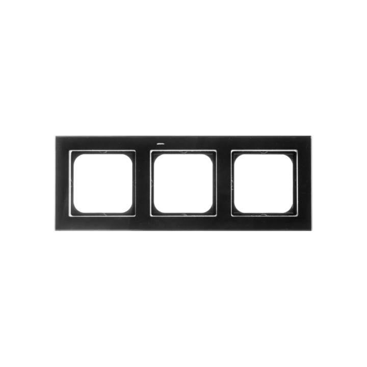 Cadru triplu, Ospel, sticla, negru