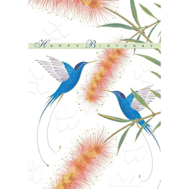 Felicitare Turnowsky, colectia Urodziny Kolibry, format B6, cu plic, animale