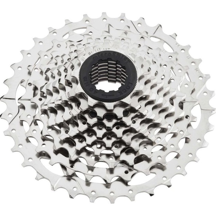 Pinion casetat, Microshift , 9 viteze, Otel, compatibil Shimano, Argintiu