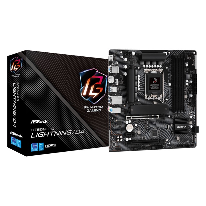 Asrock B760M PG Lightning/D4 Intel B760 LGA 1700 Micro ATX alaplap