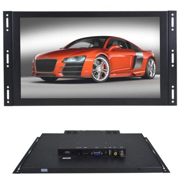 Monitor, Nvox, nyitott keret, IPS/LED, FullHD, VGA, HDMI, USB, 13", 1920x1080 képpont, fekete