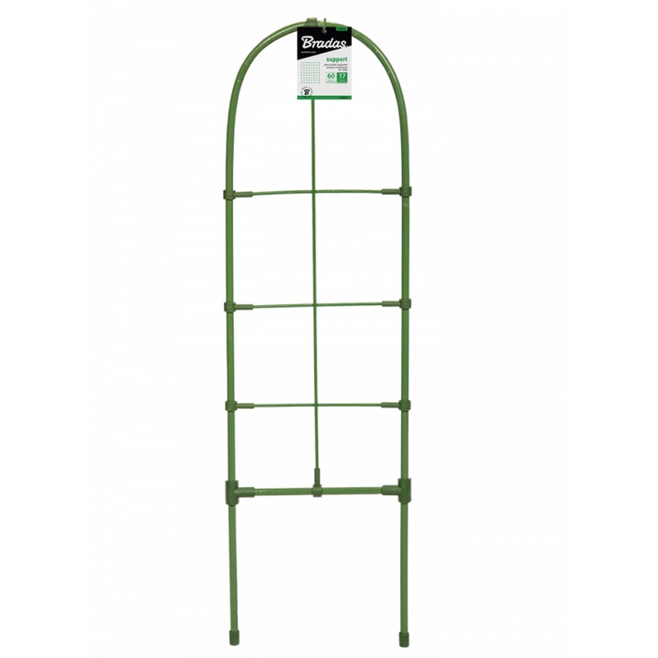 Spalier de plante, Bradas, Otel, 60 cm, Verde