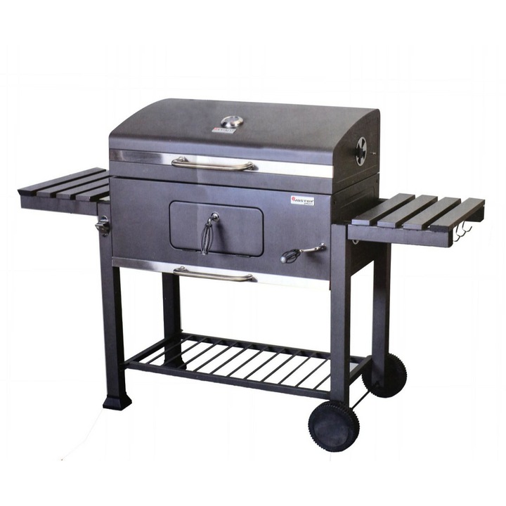 Gratar de gradina Master Grill & Party MG929, otel/fonta, termometru, negru, 82x46cm