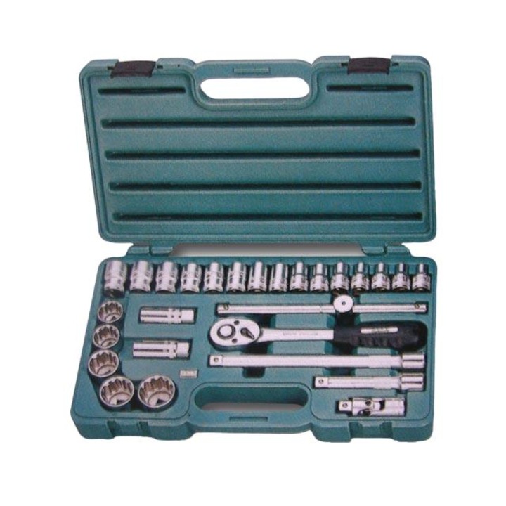 Set 27 chei tubulare, Honiton, 1/2", Argintiu