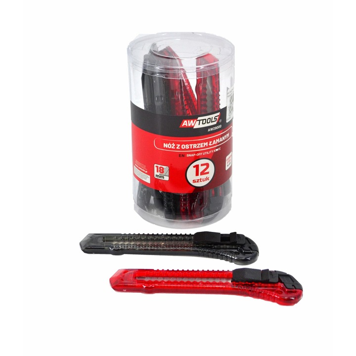Set 12 buc cutter, AwTools, 18mm, 150x38x15mm