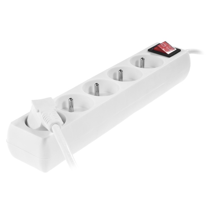 Hosszabbító kábel, AwTools, műanyag/PVC, 5 m, 250 V, 10 A, fehér