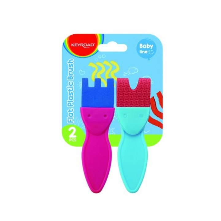 Set 2 pensule, Keyroad, Plastic, pentru texturi, Multicolor