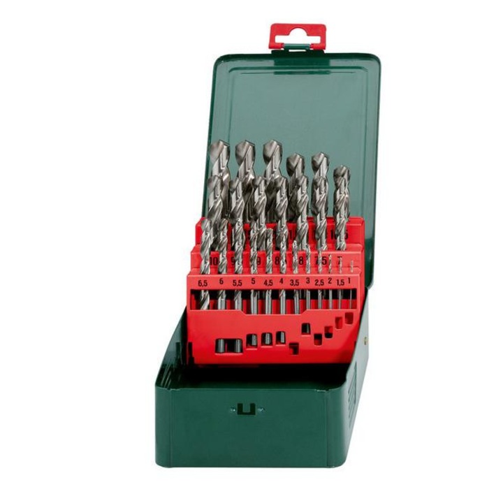 Set 25 de burghie, Metabo, HSS-G, 1/13 mm, Argintiu