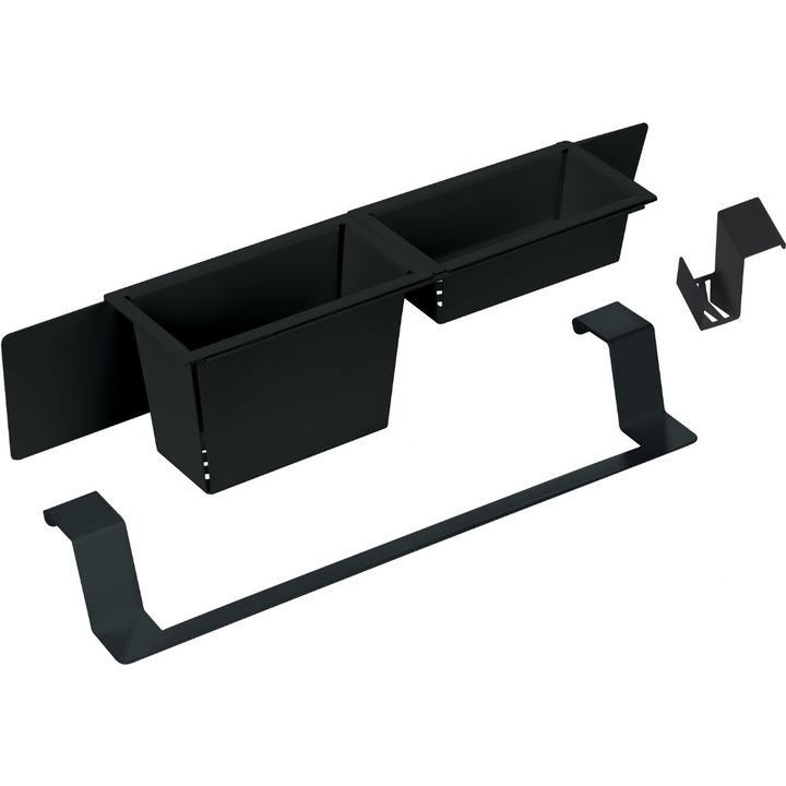 Set de accesorii magnetice pentru chiuveta, Deante, Inox, Negru