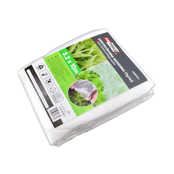Plasa pentru protejat plante, AWTOOLS, 17g 1.1x10m, Alb
