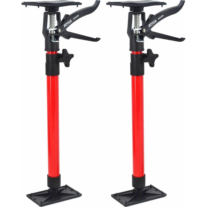2 db teleszkópos tartókészlet, AwTools, acél/PVC, 50-115 cm, fekete/piros