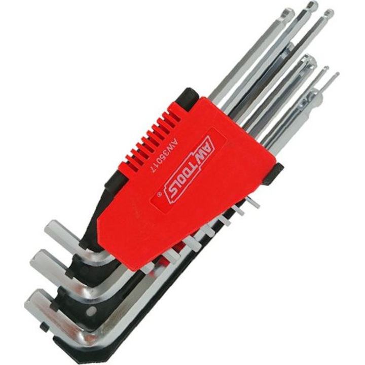 Set 10 chei, AwTools, Otel, Tip imbus, 2.0-12 mm