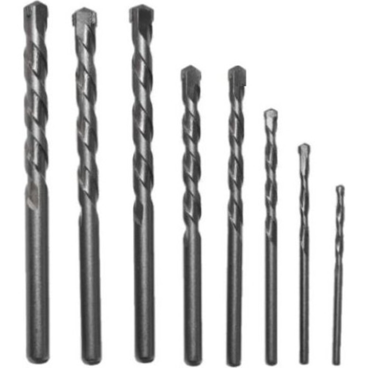 Set 8 burghie pentru beton, AwTools, 3/10 mm, Argintiu