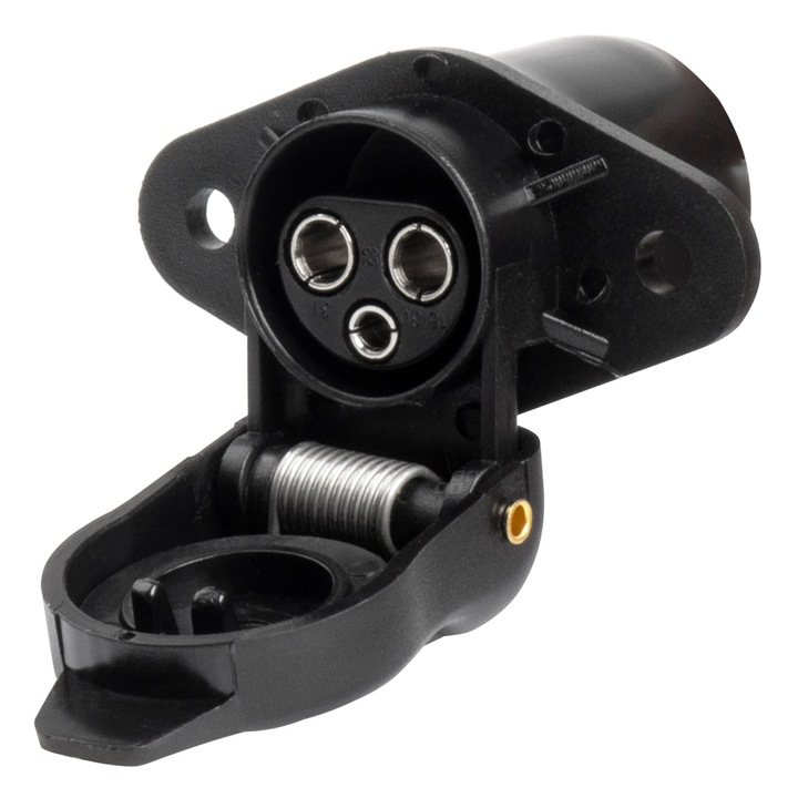 Priza electrica 3 pini, Amio, Negru