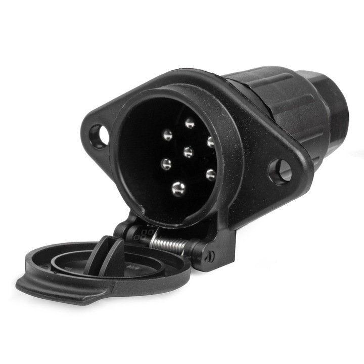 Adaptor priza remorca auto, Amio, Plastic, 24 V, Negru