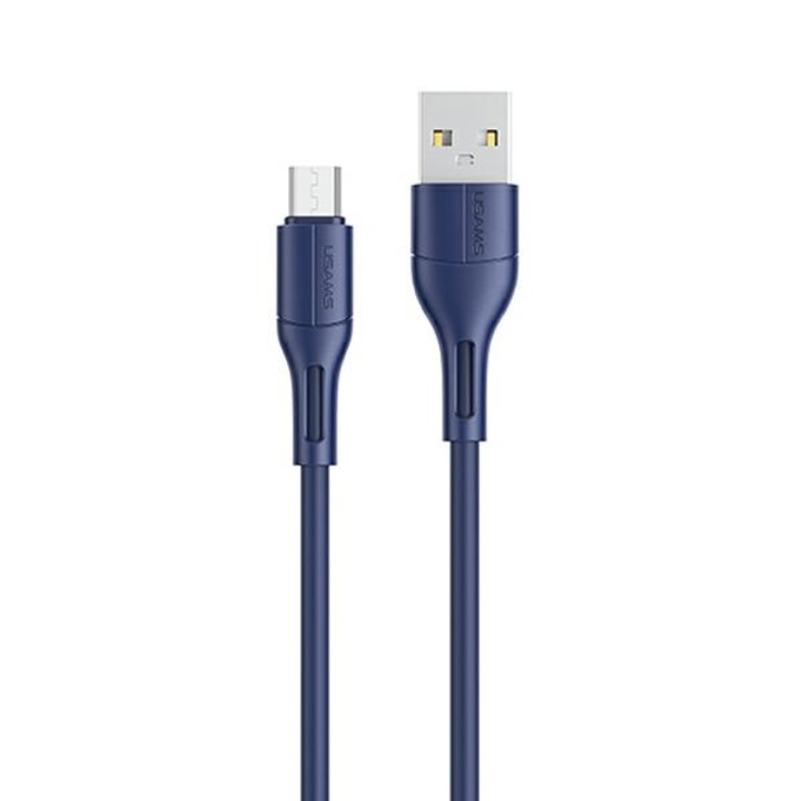 Cablu de date pentru telefon, Usams, 2A, micro USB, 1 m, Albastru