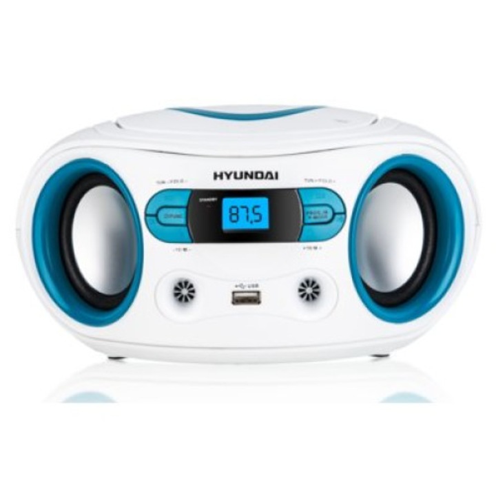 Radio Hyundai TRC533AU3WBL, Stereo, FM, USB, Niebieski/Bialy