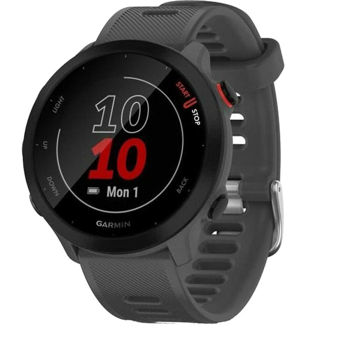 Smartwatch часовник, Garmin, Forerunner 55, GPS, Bluetooth, 42 мм, Тъмно сив