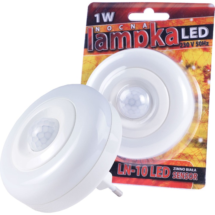 Lampa cu LED, Rum-Lux, cu senzor de miscare, Alb