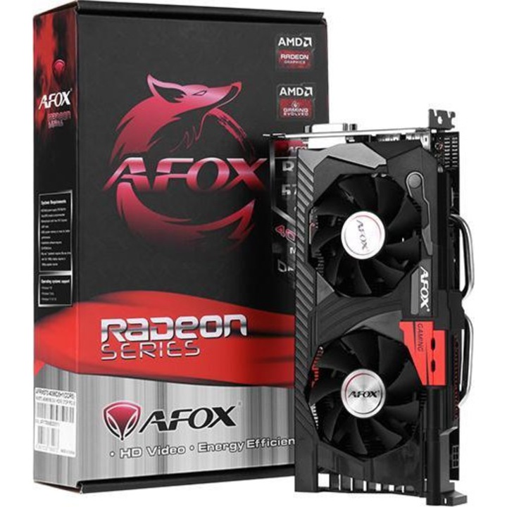 Графична карта, Afox, Radeon RX 570, 8GB, Черен