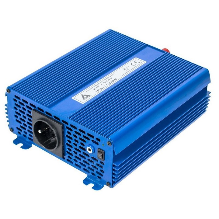 Convertor, Azo Sinus, 24V/230V, Mod Eco, 1200 W, Albastru