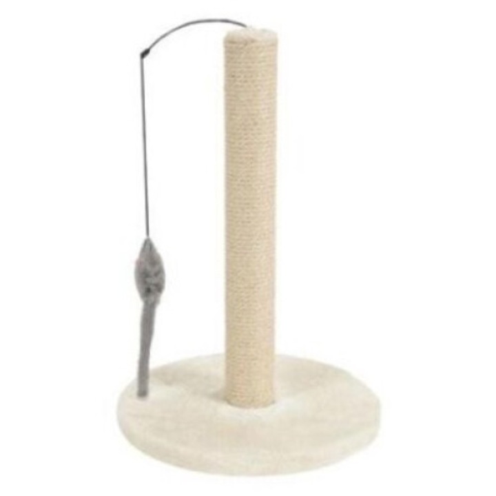 Stalp de zgariat cu jucarie pentru pisici, Zolux, Sisal, 63 cm, Bej