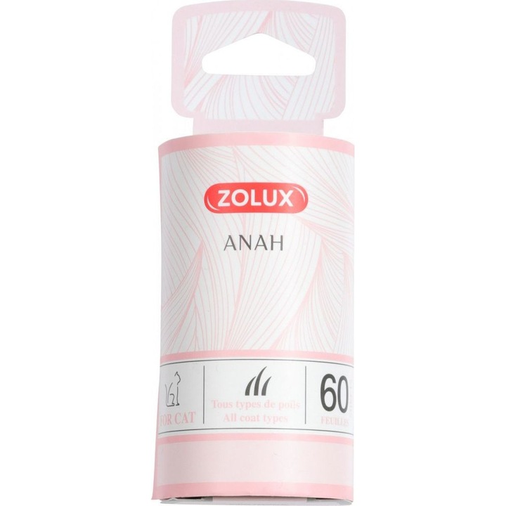 Rola pentru par/scame, Zolux, 55x100mm, Roz/Alb