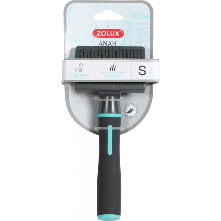 Kisállatkefe kihúzható tűkkel, Zolux, Fekete