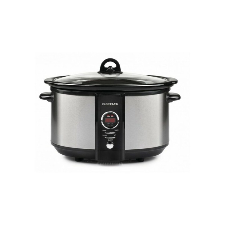 Slow Cooker, G3Ferrari, Control digidal, 6.5L, 320W, Negru