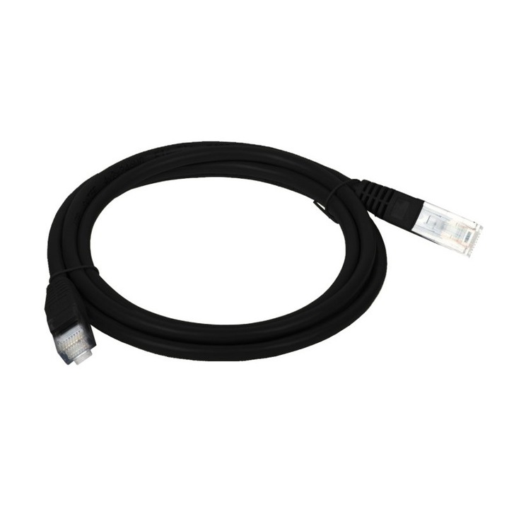 Cablu de retea, A-LAN 5E, U/UTP, 0.5m, negru
