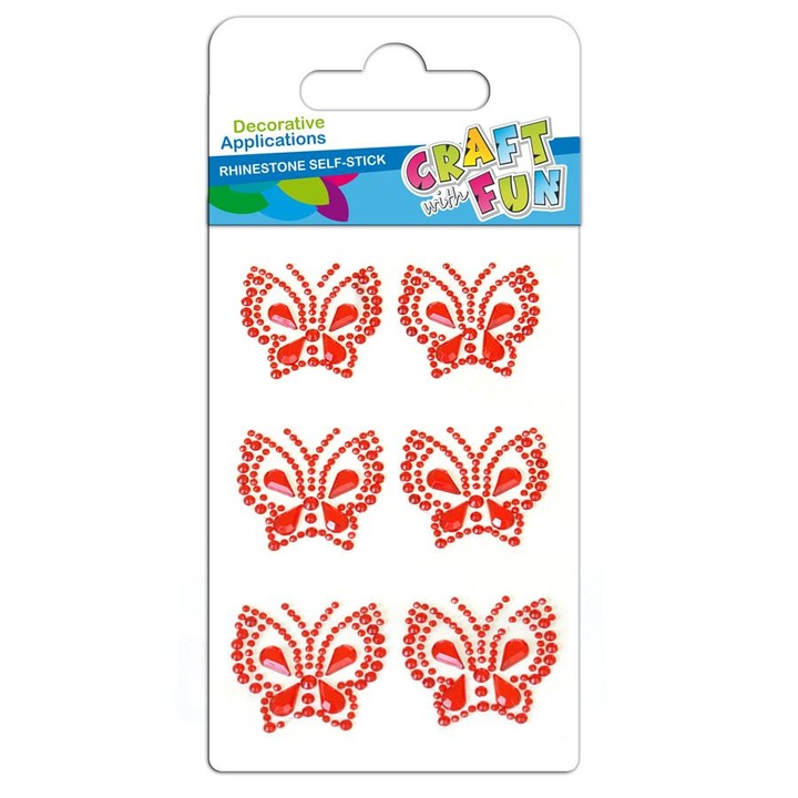 Декоративни стикери Craft with Fun, самозалепващи се, червени