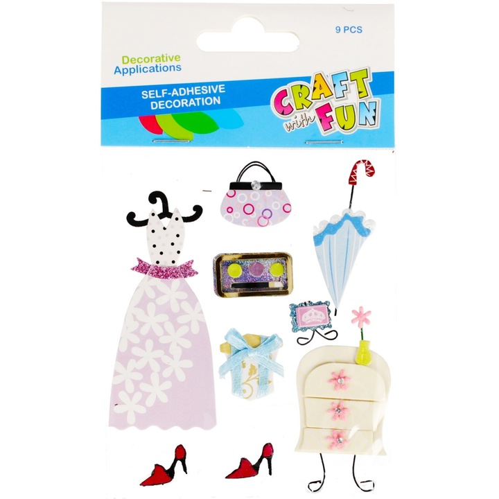 Комплект от 9 стикера, Craft with Fun, Многоцветни