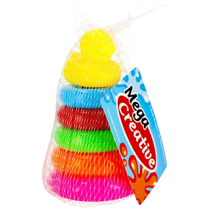 Пирамида за бебета Mega Creative, Пластмаса, 5+ месеца, Многоцветна