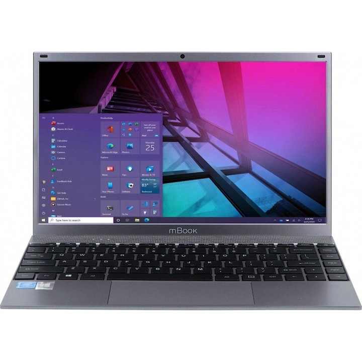 Notebook Maxcom mBook 14, 14"FHD, Procesor J4125, 8GB, SSD256GB, UHD600, Gri inchis